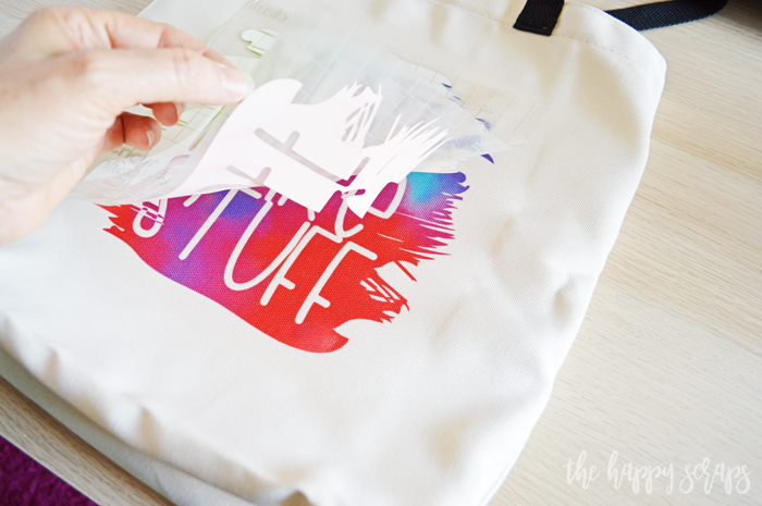 How to Use Cricut Infusible Ink - Peel transfer sheet