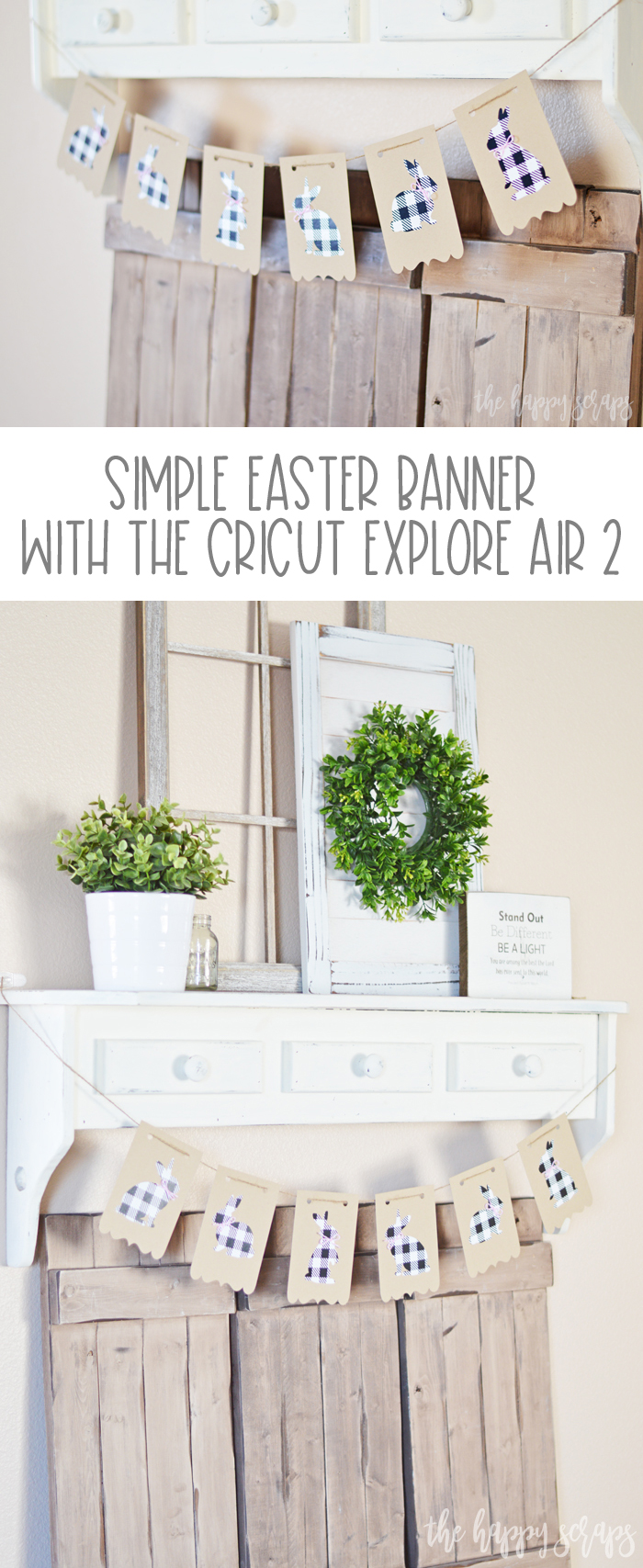 This Simple Easter Banner is so easy to make with whatever Cricut machine you might have! Get the tutorial over at The Happy Scraps. 